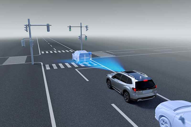 Illustrerad bild på Subaru Outback EyeSight förarassistans