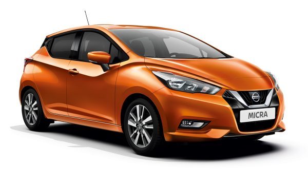 Orange Nissan Micra N-design