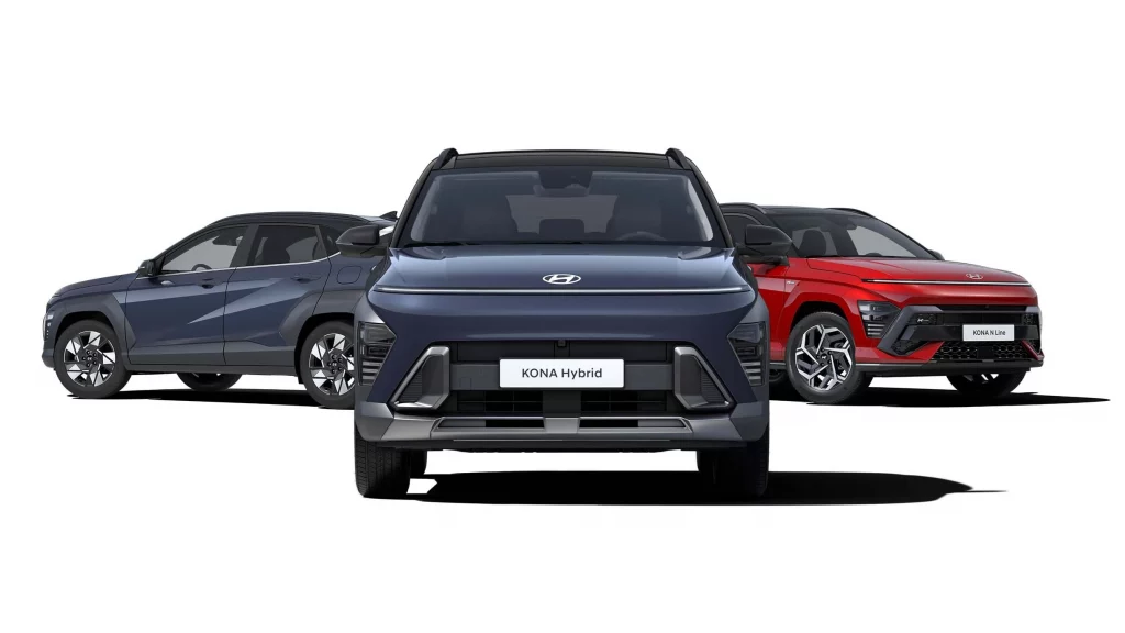 KONA Hybrid modellutbud: Essential, Advanced och N-line