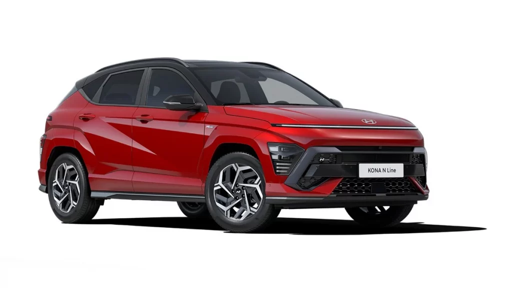 KONA Hybrid N Line i färgen Ultimate Red